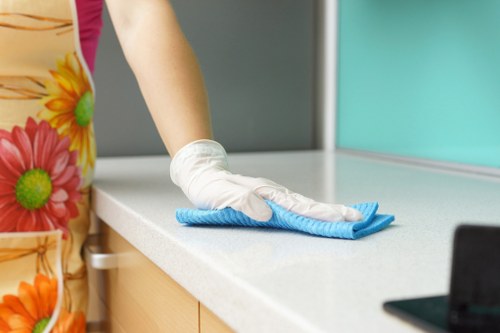 Professional carpet cleaning team preparing a service visit