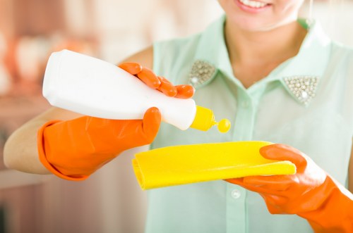 Charity reuse partnerships for cleaned materials and supplies